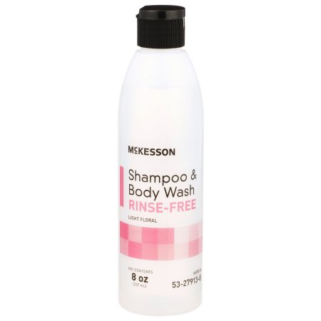 McKesson - Rinse-Free Shampoo and Body Wash 8 oz. Flip Top Bottle Light Floral Scent - 53-27913-8