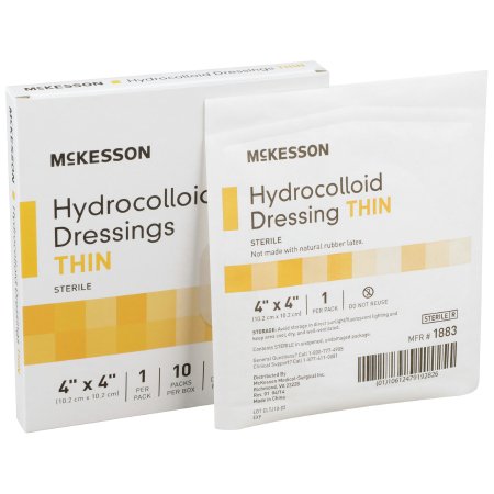 McKesson - Hydrocolloid Dressing 4 X 4 Inch Square Sterile - 1883
