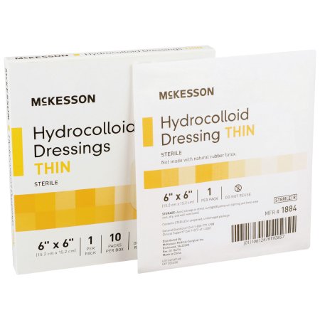 McKesson - Hydrocolloid Dressing 6 X 6 Inch Square Sterile - 1884