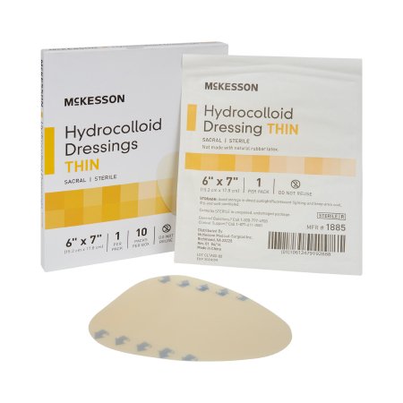 McKesson - Hydrocolloid Dressing 6 X 7 Inch Sacral Sterile - 1885