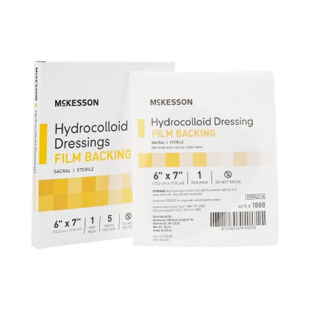 McKesson - Hydrocolloid Dressing 6 X 7 Inch Sacral Sterile - 1888
