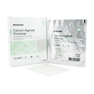 McKesson - Silver Alginate Dressing 4 X 4-3/4 Inch Rectangle Sterile - 3558