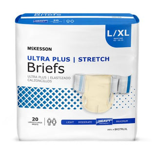 McKesson Ultra Plus Stretch - Unisex Adult Incontinence Brief Large / X-Large Disposable Heavy Absorbency - BRSTRLXL