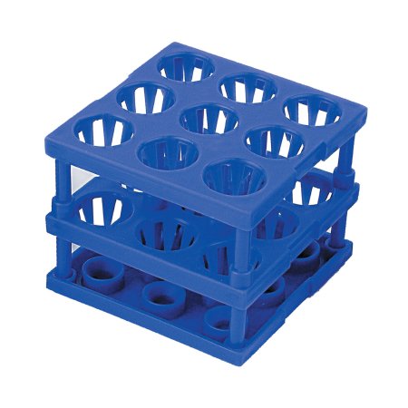 McKesson - Tube Cube Rack 9 Place 8 to 16 mm Tube Size Blue 3 X 3 X 3 Inch - 3096