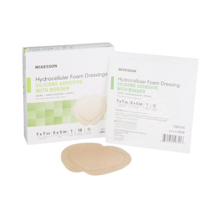 McKesson - Silicone Foam Dressing 7 X 7 Inch Sacral Silicone Adhesive with Border Sterile - 4845