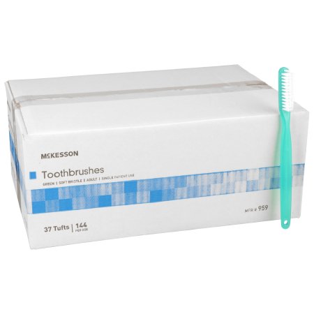 McKesson - Toothbrush Green Adult Soft - 959