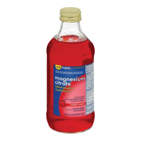 sunmark - Laxative Cherry Flavor Oral Solution 10 oz. Magnesium Citrate - 49348050449