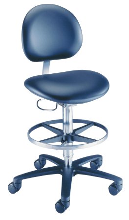 McKesson - Laboratory Stool Backrest Pneumatic Height Adjustment Graystone - 4865-US425