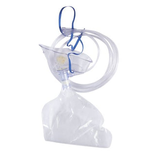 McKesson - NonRebreather Oxygen Mask Elongated Style Adult One Size Fits Most Adjustable Head Strap / Nose Clip - 32634