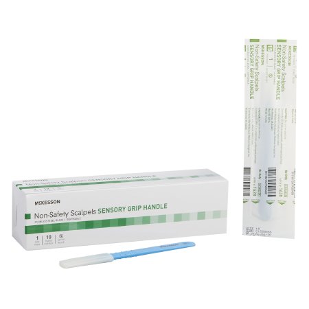 McKesson - Scalpel No. 15 Stainless Steel / Plastic Sensory Grip Handle Sterile Disposable - 1628
