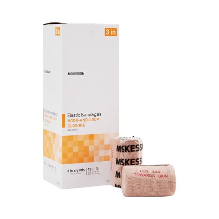 McKesson - Elastic Bandage 3 Inch X 5 Yard Standard Compression Hook and Loop Closure Tan NonSterile - 053