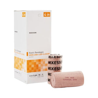 McKesson - Elastic Bandage 4 Inch X 5 Yard Standard Compression Hook and Loop Closure Tan NonSterile - 054