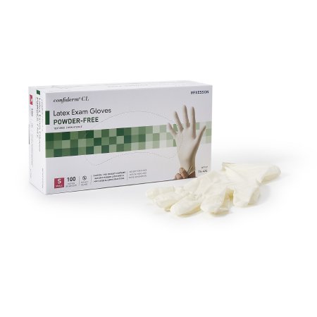 McKesson Confiderm - Exam Glove Small NonSterile Latex Standard Cuff Length Textured Fingertips Ivory Not Chemo Approved - 14-424