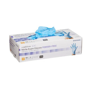 McKesson Confiderm 4.5C - Exam Glove X-Small NonSterile Nitrile Standard Cuff Length Textured Fingertips Blue Chemo Tested - 14-652C