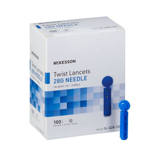 McKesson - Lancet NonSafety Needle 1.8 mm Depth 28 Gauge Push Button Activation - 16-028-100