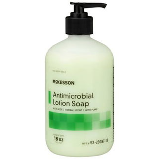 McKesson - Antimicrobial Soap Lotion 18 oz. Pump Bottle Herbal Scent - 53-28087-18