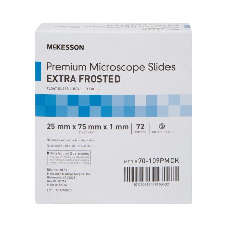 McKesson - Microscope Slide 25 X 75 X 1 mm Extra-Frosted End - 70-109PMCK
