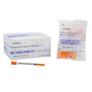 McKesson - Insulin Syringe with Needle 1 mL 31 Gauge 5/16 Inch Ultra Thin Wall NonSafety - 102-SN1C31516P
