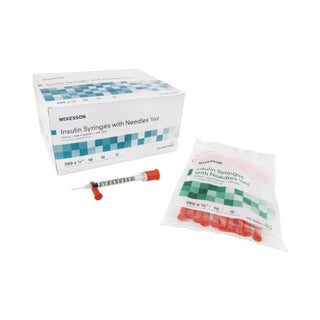 McKesson - Insulin Syringe with Needle 0.5 mL 28 Gauge 1/2 Inch Ultra Thin Wall NonSafety - 102-SN05C2805P