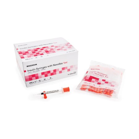 McKesson - Insulin Syringe with Needle 0.5 mL 29 Gauge 1/2 Inch Ultra Thin Wall NonSafety - 102-SN05C2905P