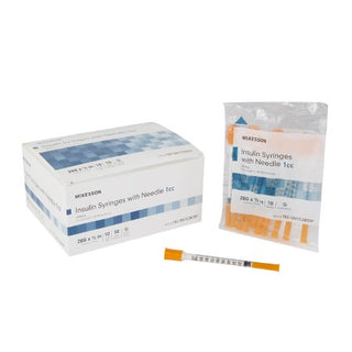 McKesson - Insulin Syringe with Needle 1 mL 28 Gauge 1/2 Inch Ultra Thin Wall NonSafety - 102-SN1C2805P