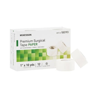 McKesson - Medical Tape Breathable Paper 1 Inch X 10 Yard White NonSterile - 100193