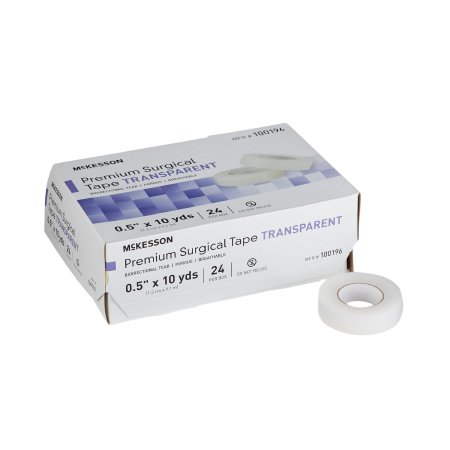 McKesson - Medical Tape Water Resistant Plastic 1/2 Inch X 10 Yard Transparent NonSterile - 100196