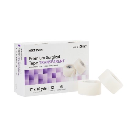McKesson - Medical Tape Water Resistant Plastic 1 Inch X 10 Yard Transparent NonSterile - 100197