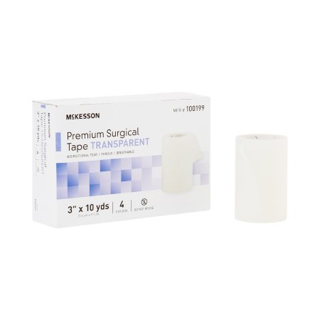 McKesson - Medical Tape Water Resistant Plastic 3 Inch X 10 Yard Transparent NonSterile - 100199