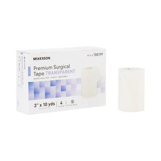 McKesson - Medical Tape Water Resistant Plastic 3 Inch X 10 Yard Transparent NonSterile - 100199