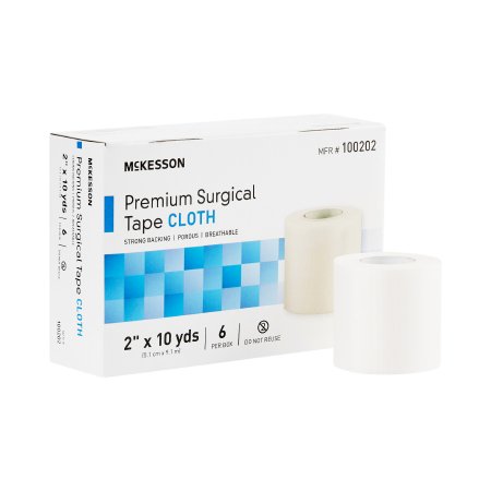 McKesson - Medical Tape High Adhesion Silk-Like Cloth 2 Inch X 10 Yard White NonSterile - 100202