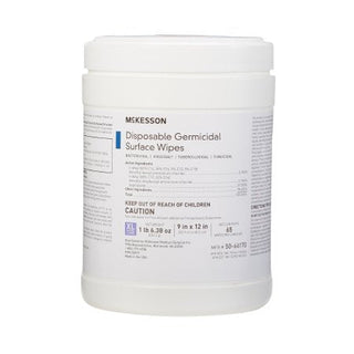 McKesson - Surface Disinfectant Premoistened Manual Pull Wipe 65 Count Canister Alcohol Scent NonSterile - 50-66170