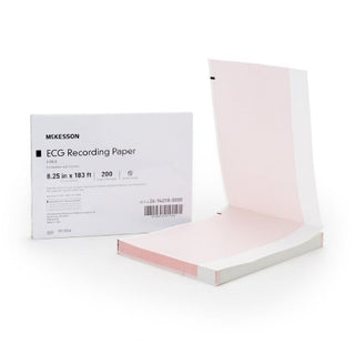 McKesson - Diagnostic Recording Paper Thermal Paper 8-1/4 Inch X 183 Foot Z-Fold Red Grid - 26-94018-0000