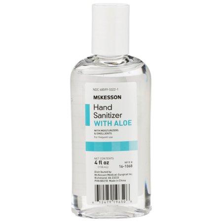 McKesson - Hand Sanitizer with Aloe 4 oz. Ethyl Alcohol Gel Bottle - 16-1068