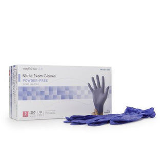 McKesson Confiderm 3.0 - Exam Glove Small NonSterile Nitrile Standard Cuff Length Textured Fingertips Blue Not Chemo Approved - 14-6N32