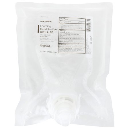 McKesson - Hand Sanitizer with Aloe 1,000 mL Ethyl Alcohol Foaming Dispenser Refill Bag - 53-29036-1000