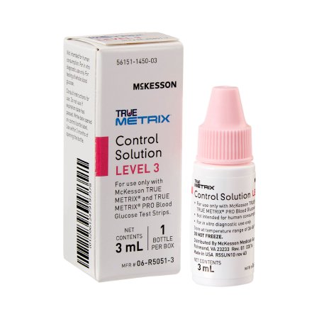 McKesson TRUE METRIX - Blood Glucose Control Solution Blood Glucose Testing 3 mL Level 3 - 06-R5051-3