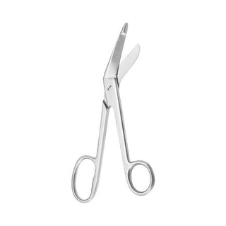 McKesson Argent - Bandage Scissors Lister 8 Inch Length Surgical Grade Stainless Steel NonSterile Finger Ring Handle Angled Blunt Tip / Blunt Tip - 43-1-242