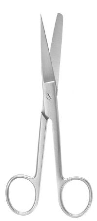 McKesson Argent - Operating Scissors 5 Inch Length Surgical Grade Stainless Steel Finger Ring Handle Straight Sharp Tip / Blunt Tip - 43-1-271