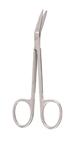 McKesson Argent - Suture Scissors 4-1/2 Inch Surgical Grade Stainless Steel NonSterile Finger Ring Handle Angled Blunt Tip / Blunt Tip - 43-1-354