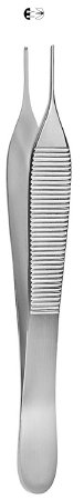 McKesson Argent - Tissue Forceps Adson 4-3/4 Inch Length Surgical Grade Stainless Steel NonSterile NonLocking Thumb Handle Straight 2 X 3 Teeth - 43-1-773