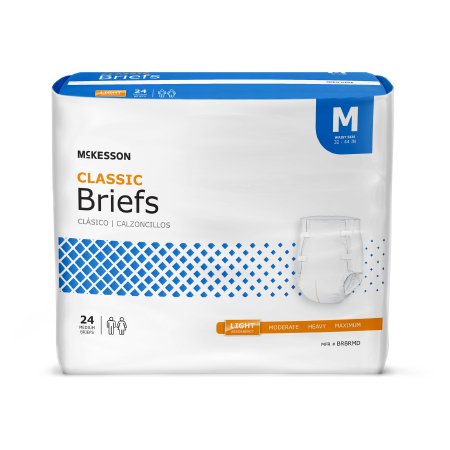 McKesson Classic - Unisex Adult Incontinence Brief Medium Disposable Light Absorbency - BRBRMD
