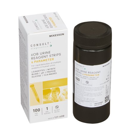 McKesson Consult - Urinalysis Test Blood, Glucose, Leukocytes, Nitrite, pH, Protein 100 per Bottle - 121-6OB