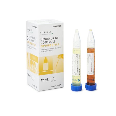 McKesson Consult - Urine Chemistry Liquid Urine Dipstick Control Solution, 2 Levels Analyte Testing Positive Level / Negative Level 2 X 12 mL - 121-071
