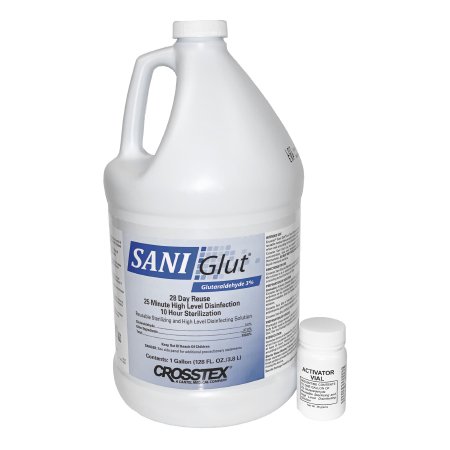 SANI Glut - Glutaraldehyde High-Level Disinfectant Activation Required Liquid 1 gal. Jug Max 28 Day Reuse - JGLUT