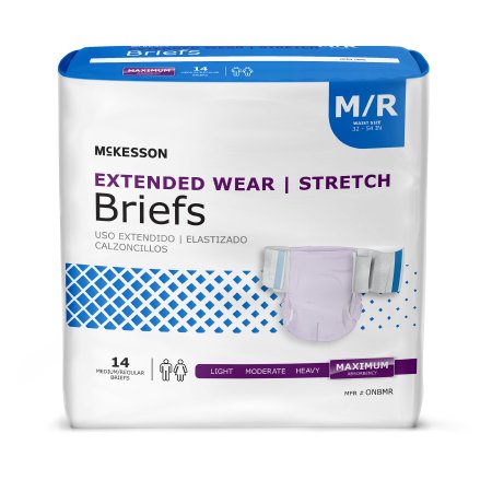 McKesson Extended Wear - Unisex Adult Incontinence Brief Medium Disposable Heavy Absorbency - ONBMR