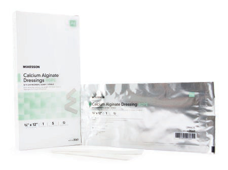 McKesson - Silver Alginate Dressing 3/4 X 12 Inch Rope Sterile - 3560