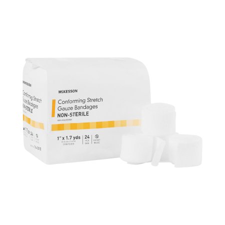 McKesson - Conforming Bandage Polyester 1 Inch X 1-7/10 Yard Roll Shape NonSterile - 16-010