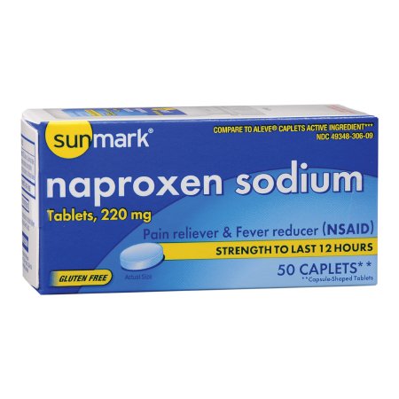 sunmark - Pain Relief 220 mg Strength Naproxen Sodium Tablet 50 per Bottle - 49348030609