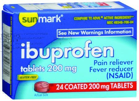 sunmark - Pain Relief 200 mg Strength Ibuprofen Tablet 24 per Bottle - 49348070604
